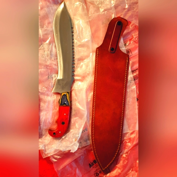 Huge gorgeous rare custom hand-forged knife w sheath, great gift, high-quality! - Picture 3 of 16